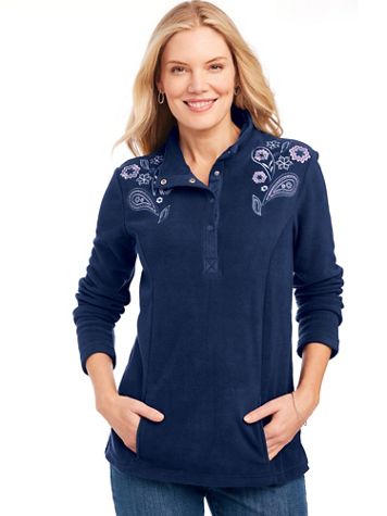 Scandia Fleece Embroidered Top - Image 1 of 6