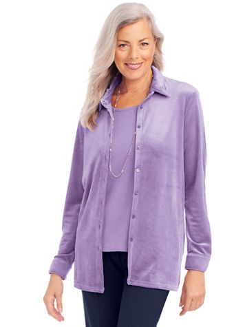 Velour Button Front Tunic - Image 1 of 5