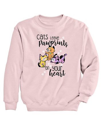 Cat Pawprints Graphic Sweatshirt - Image 1 of 1
