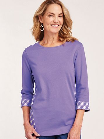 Gingham Trim Top - Image 1 of 4