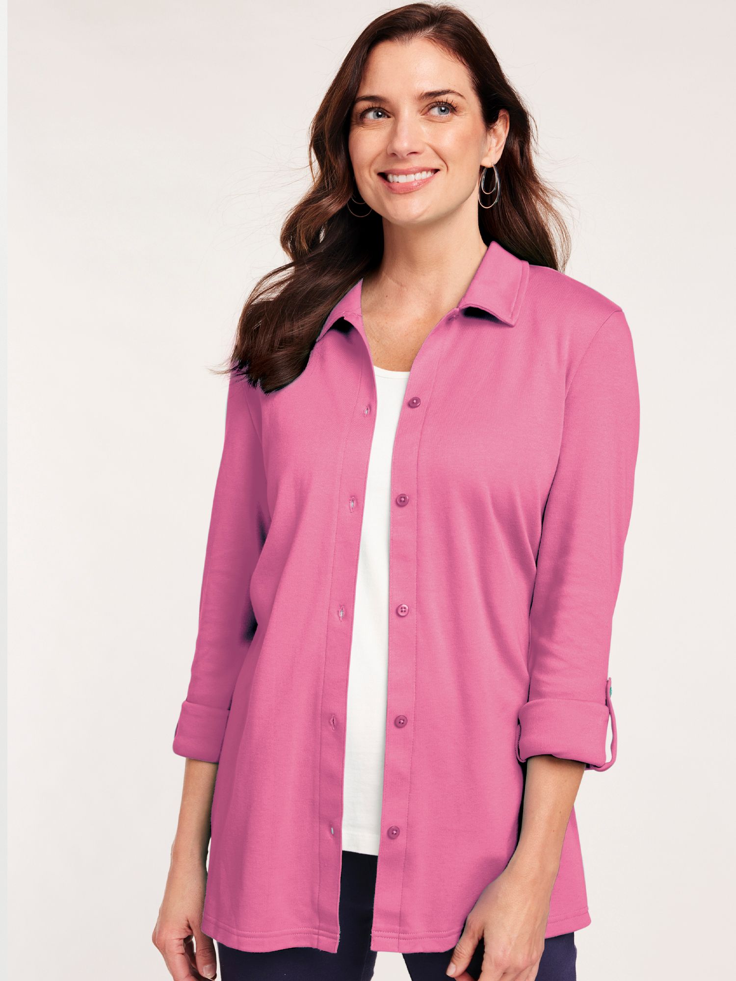 Essential Knit Button Front Tunic