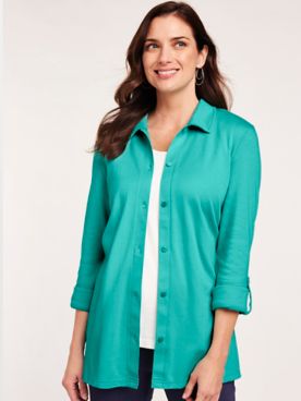 Essential Knit Button Front Tunic