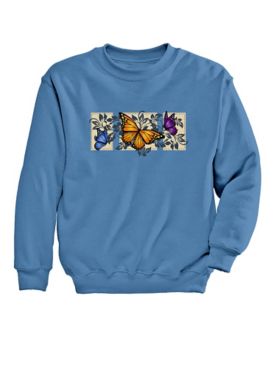 Butterfly Triplet Graphic Sweatshirt
