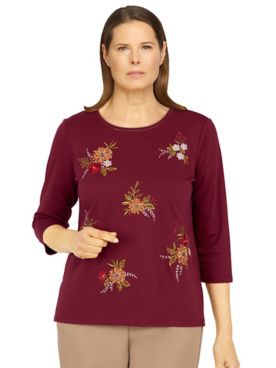 Alfred Dunner Classics Tossed Floral Top