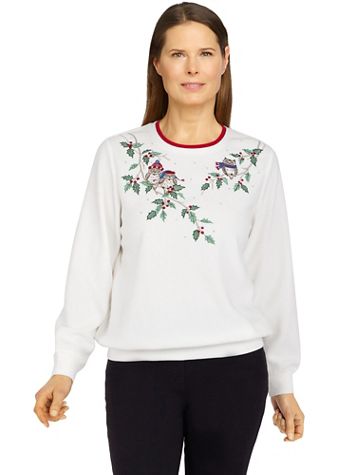 Alfred Dunner Classics Holiday Owls Pullover - Image 1 of 4