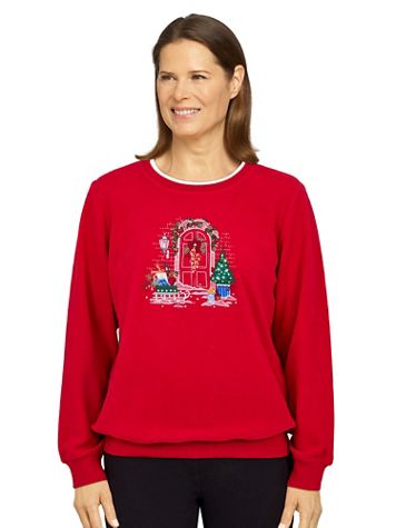 Alfred Dunner Classics Festive Center Door Pullover Sweater - Image 5 of 5