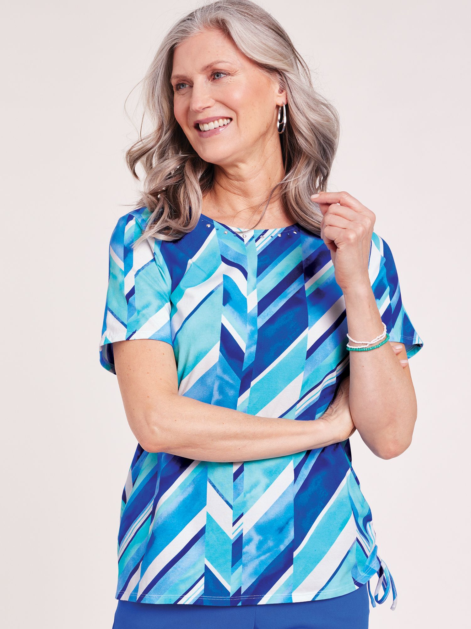 Alfred Dunner® Cool Vibrations Chevron Patch Top