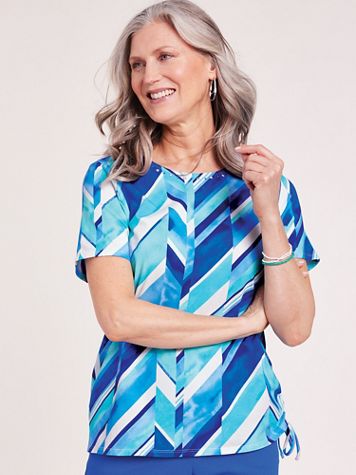 Alfred Dunner® Cool Vibrations Chevron Patch Top - Image 2 of 2