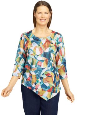 Alfred Dunner® Lake Placid Stained Glass Print Knit Top