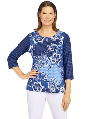 Alfred Dunner® Lake Placid Floral Print Knit Top - Image 5 of 5