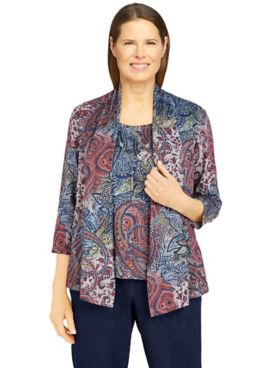 Alfred Dunner® Lake Placid Medallion Paisley Print Two For One Top