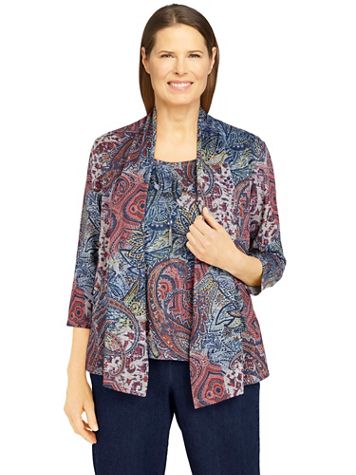 Alfred Dunner® Lake Placid Medallion Paisley Print Two For One Top - Image 5 of 5