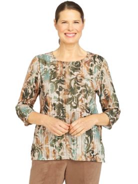 Alfred Dunner® Copper Canyon Abstract Scroll Print Top