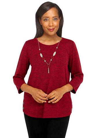 Alfred Dunner® Empire State Mélange Knit Top - Image 1 of 4