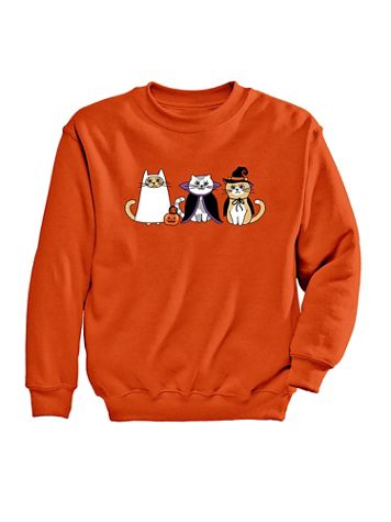 Halloween Kitties Graphic Sweatshirt - Image 1 of 1