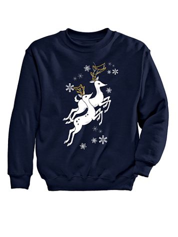 Reindeer Garland Graphic Sweatshirt - Image 1 of 1