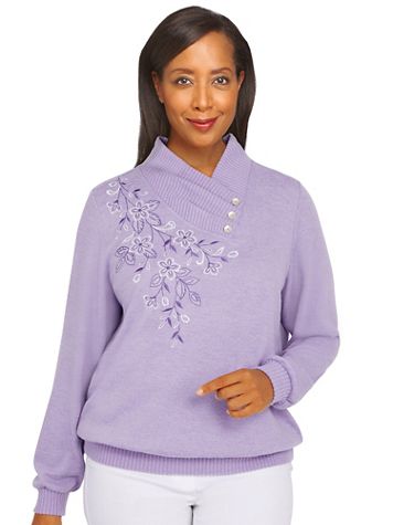 Alfred Dunner® Victoria Falls Heather Knit Pullover - Image 1 of 6