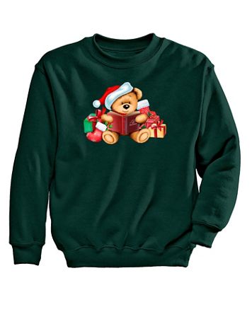 Holiday Teddy Bear Graphic Sweatshirt - Image 1 of 1