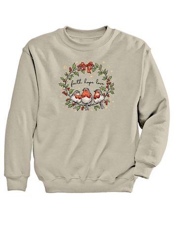 Holiday Wreath Graphic Sweatshirt - Image 1 of 1