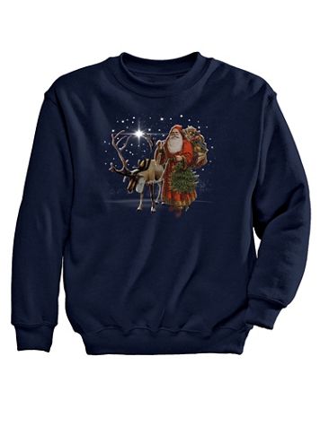 Santa Glow Graphic Sweatshirt - Image 1 of 1
