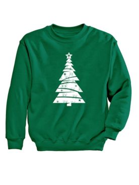 Distressed Tree Graphic Sweatshirt
