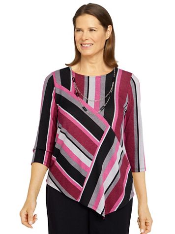 Alfred Dunner® Theater District Striped Knit Top - Image 1 of 4