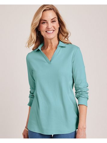 Essential Knit V-Neck Polo - Image 1 of 18