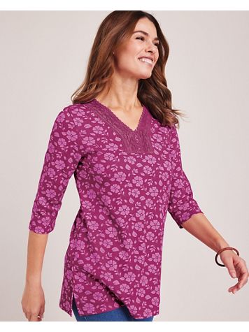 Lace Trim Pullover Tunic - Image 1 of 9