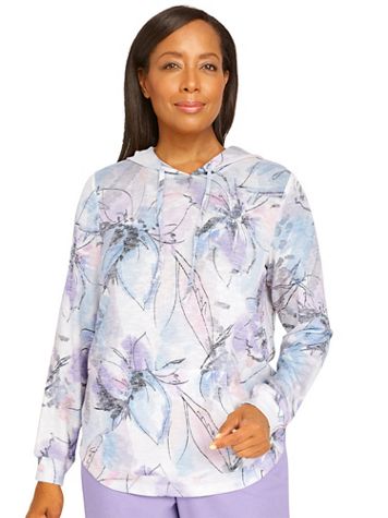 Alfred Dunner® Victoria Falls Floral Print Hoodie - Image 6 of 6