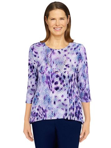 Alfred Dunner® Picture Perfect Lace Trim Top - Image 2 of 2