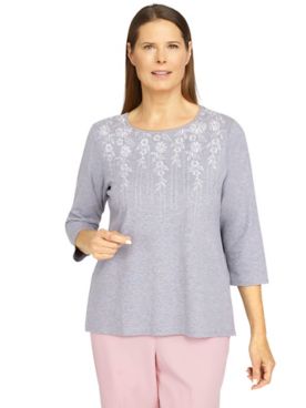 Alfred Dunner® Soft Spoken Floral Embroidery Top