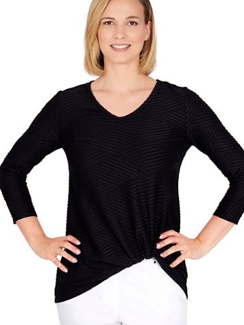 Ruby Rd® Coral Crush Textured Knit Top - Image 1 of 1