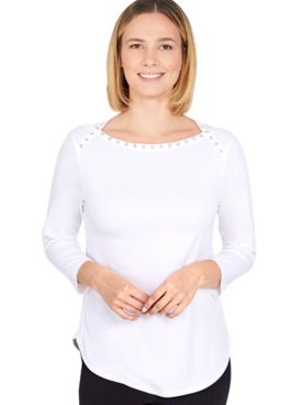 Ruby Rd® Geo Paradise Embellished Ballet Neck Top