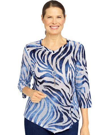Alfred Dunner® Bright Idea Animal Print Knit Top - Image 2 of 2
