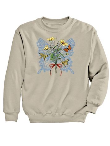 Butterfly Bouquet Graphic Sweatshirt - Image 2 of 2