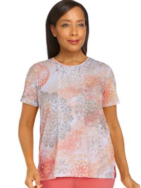 Alfred Dunner® Key Largo Medallion Ombre Print Top