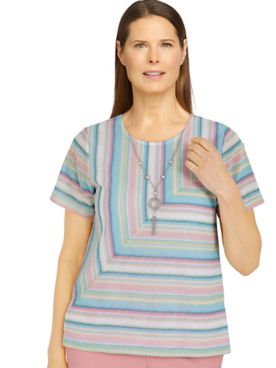 Alfred Dunner® Isle Of Capri Spliced Textured Top