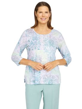 Alfred Dunner® Ladylike Patchwork Print Knit Top