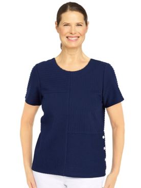 Alfred Dunner® Classic Spliced Ottoman Texture Knit Top