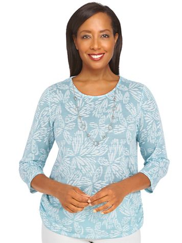 Alfred Dunner® Classic Floral Jacquard Butterfly Knit Top - Blair
