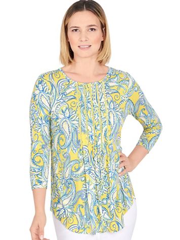 Ruby Rd® Pacific Muse Sunburst Paisley Print Knit Top - Image 2 of 2