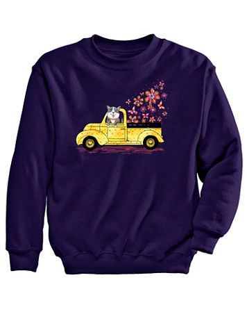 Floral Truck Graphic Sweatshirt - Image 2 of 2