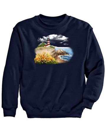 Scenic Lighthouse Graphic Sweatshirt - Image 2 of 2