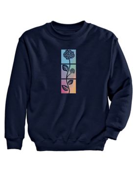 Blocked Flower Graphic Sweatshirt