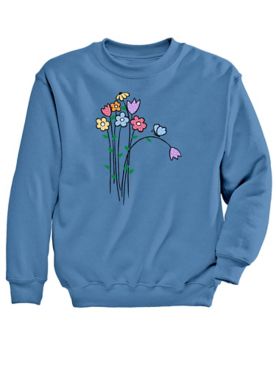 Dewdrop Flowers Graphic Sweatshirt