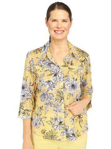 Alfred Dunner® Cool Vibrations Buttoned Neck Ombre Top - Image 2 of 2