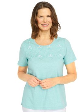 Alfred Dunner® Set Sail Sand Dollar Cut Out Top