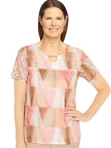 Alfred Dunner® Best Dressed Stained Glass Keyhole Top - Image 2 of 2