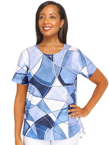 Alfred Dunner® Jean Pool Patchwork Eyelet Tee - Image 2 of 2