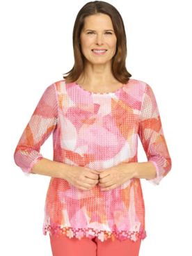 Alfred Dunner® Hot Flash Stained Glass Mesh Top